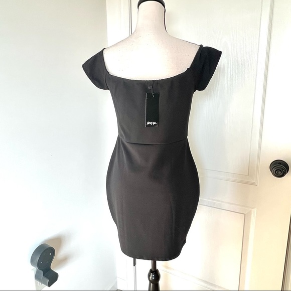 NWT NASTY GAL Black Lace Detail Bodycon Mini Dress—SZ. 10 - Picture 5 of 10